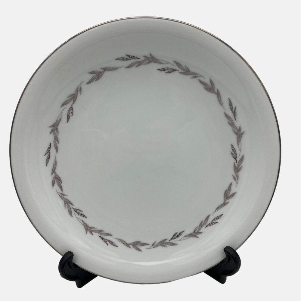 Vintage Noritake Graywood Dinner Plate Platinum Trim 6041 Japan 10.5"